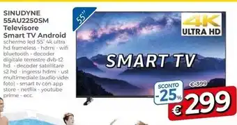 Famila Sinudyne - 55au2250sm televisore smart tv android offerta