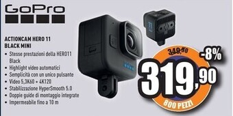 Unieuro Gopro actioncam hero 11 black mini offerta