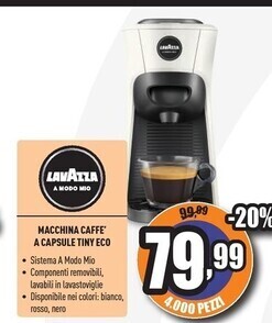 Unieuro Lavazza macchina caffe a capsule tiny eco offerta