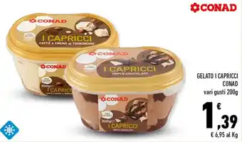 Conad GELATO I CAPRICCI CONAD vari gusti 200g offerta