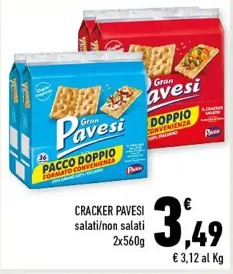 Conad CRACKER PAVESI salati/non salati 2x560g offerta