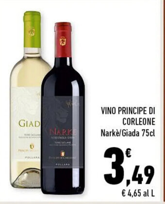 Conad VINO PRINCIPE DI CORLEONE Narkè/Giada 75cl offerta