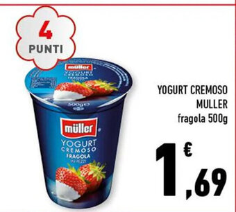 Conad YOGURT CREMOSO MULLER fragola 500g offerta