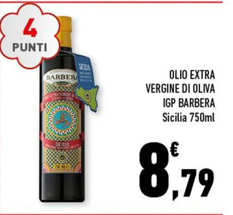 Conad OLIO EXTRA VERGINE DI OLIVA IGP BARBERA Sicilia 750ml offerta