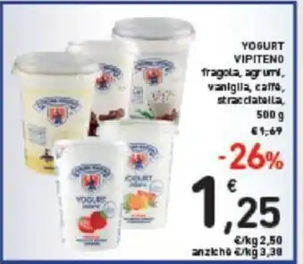 Conad YOGURT VIPITENO fragola, agrumi, vaniglia, caffe, stracciatella, 500g offerta