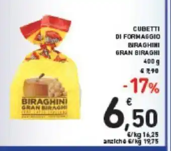 Conad CUBETTI DI FORMAGGIO BIRAGHINI GRAN BIRAGHI 400g offerta