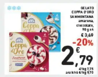Conad GELATO COPPA D'ORO SAMMONTANA amarona, cloccolato, 90 g x4 offerta