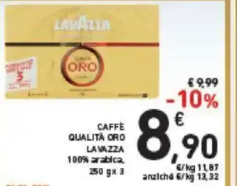 Conad CAFFE QUALITÀ ORO LAVAZZA 100% arabica, 250 gx 3 offerta