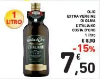 Conad OLIO EXTRAVERGINE DI OLIVA L'ITALIA NO COSTA D'ORO 1L offerta