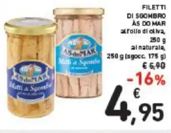 Conad FILETTI DI SGOMBRO ÀS DO MAR 250g offerta