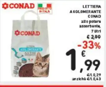 Conad LETTIERA AGGLOMERANTE CONAD 7L offerta