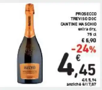 Conad PROSECCO TREVISO DOC CANTINE HA SCHIO extra dry. 75 cl offerta