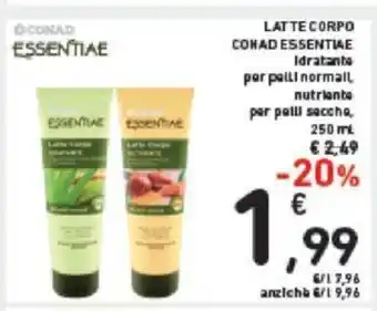 Conad LATTE CORPO CONAD ESSENTIAE 250ml offerta