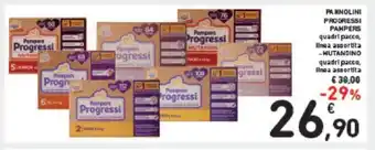 Conad PANNOLINI PROGRESSI PAMPERS quadri pacco, linea assortita -HUTANDINO quadri pacco, linea assortita offerta