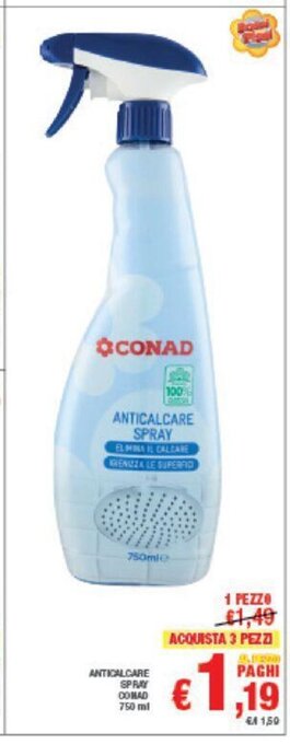 Conad ANTICALCARE SPRAY CONAD 750ml offerta