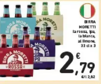 Conad BIRRA MORETTI larossa, la blanca, al Ilmona, 33 dx 3 offerta