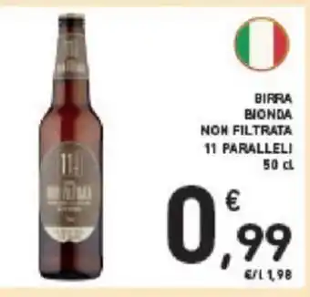 Conad BIRRA BIONDA NON FILTRATA 11 PARALLELI 50cl offerta