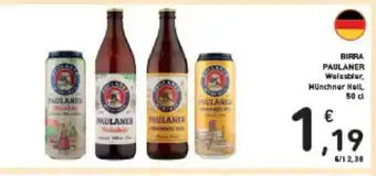 Conad BIRRA PAULANER Weissbier, Münchner Hell 50cl offerta