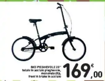 Conad BICI PIEGHEVOLE 20" totalo in acciaio pleghevole, monovelocità frant V-brake in acciaio offerta