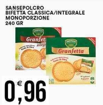 SANSEPOLCRO BIFETTA CLASSICA/INTEGRALE MONOPORZIONE 240 GR