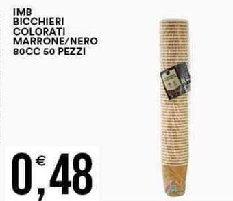 IMB BICCHIERI COLORATI MARRONE/NERO 80CC 50 PEZZI