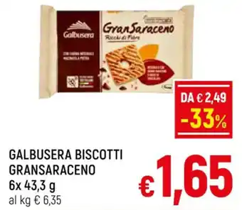 A&O GALBUSERA BISCOTTI GRANSARACENO 6x 43,3 g offerta