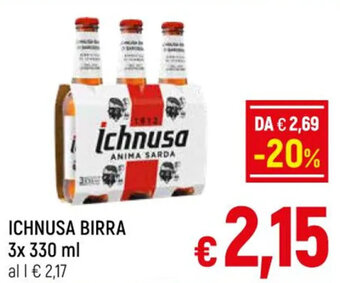 A&O ICHNUSA BIRRA 3x 330 ml offerta