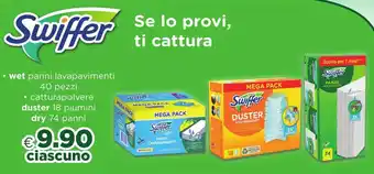 Acqua & Sapone Swiffer wet panni lavapavimenti 40 pezzi offerta