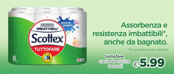 Acqua & Sapone Scottex tuttofare carta da cucina 6 rotoli offerta