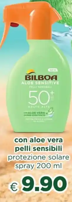 Acqua & Sapone BILBOA con aloe vera pelli sensibili protezione solare spray 200 ml offerta