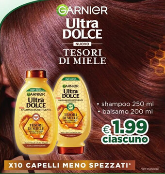 Acqua & Sapone GARNIER Ultra DOLCE shampoo 250 ml - balsamo 200 ml offerta