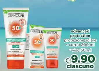 Acqua & Sapone DERMOLAB advanced protection protezione solare o corpo 200 ml o viso 50 ml offerta