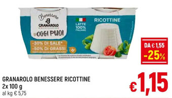 A&O GRANAROLO BENESSERE RICOTTINE 2x 100 g offerta