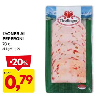 DPiù LYONER AI PEPERONI 70 g offerta