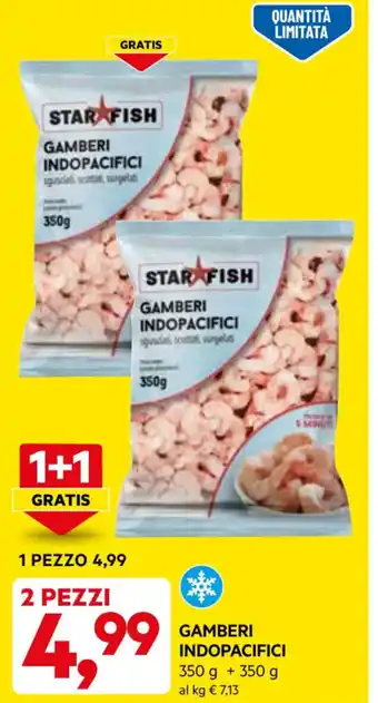 DPiù GAMBERI INDOPACIFICI 350 g + 350 g offerta