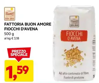 DPiù FATTORIA BUON AMORE FIOCCHI D'AVENA 500 g offerta