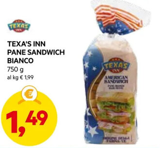 TEXA'S INN PANE SANDWICH BIANCO 750 g