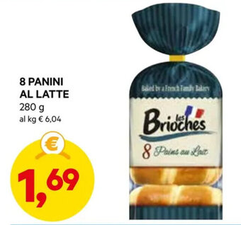 DPiù 8 PANINI AL LATTE 280 g offerta