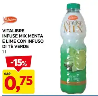 DPiù VITALIBRE INFUSE MIX MENTA E LIME CON INFUSO DI TÈ VERDE 1 l offerta