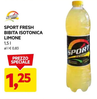 DPiù SPORT FRESH BIBITA ISOTONICA LIMONE 1,5 l offerta