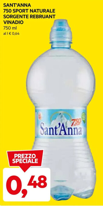DPiù SANT'ANNA 750 SPORT NATURALE SORGENTE REBRUANT VINADIO 750 ml offerta