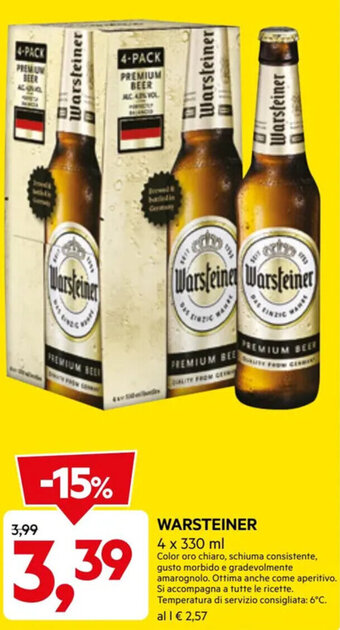 DPiù WARSTEINER 4 x 330 ml offerta