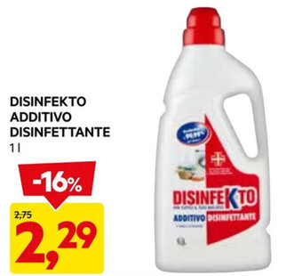DPiù DISINFEKTO ADDITIVO DISINFETTANTE 1 l offerta
