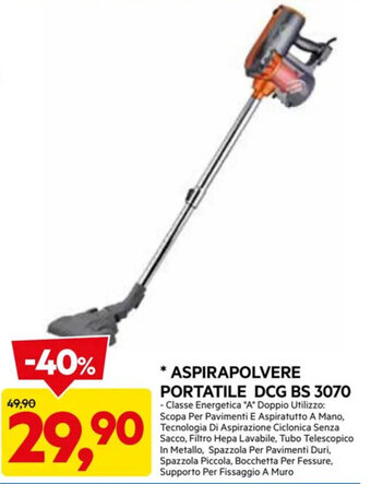 DPiù ASPIRAPOLVERE PORTATILE DCG BS 3070 offerta