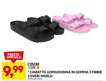 DPiù CIABATTA UOMO/DONNA IN GOMMA 2 FIBBIE COVERI WORLD offerta