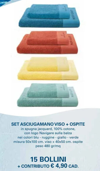 NAVIGARE SET ASCIUGAMANO VISO + OSPITE