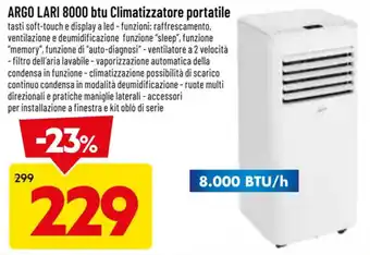 DPiù ARGO LARI 8000 btu Climatizzatore portatile offerta