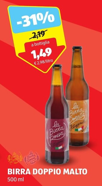 ALDI BIRRA DOPPIO MALTO 500 ml offerta