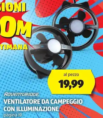 ALDI ADVENTURIDGE. VENTILATORE DA CAMPEGGIO CON ILLUMINAZIONE pagina 19 offerta
