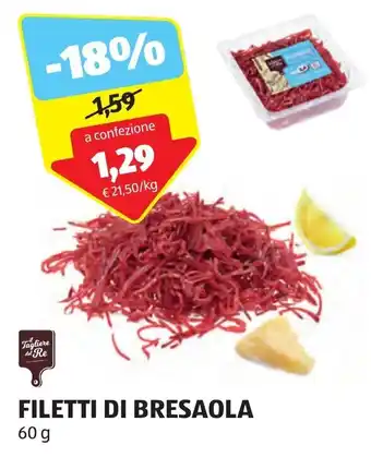 ALDI FILETTI DI BRESAOLA 60 g offerta